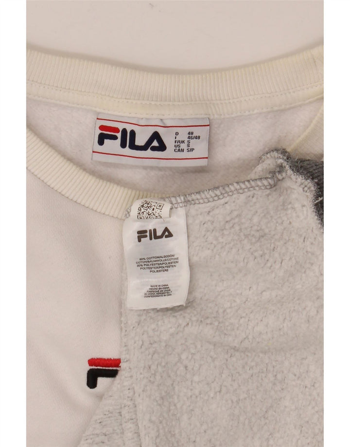 FILA Felpa grafica da uomo Maglione piccolo in cotone color block grigio