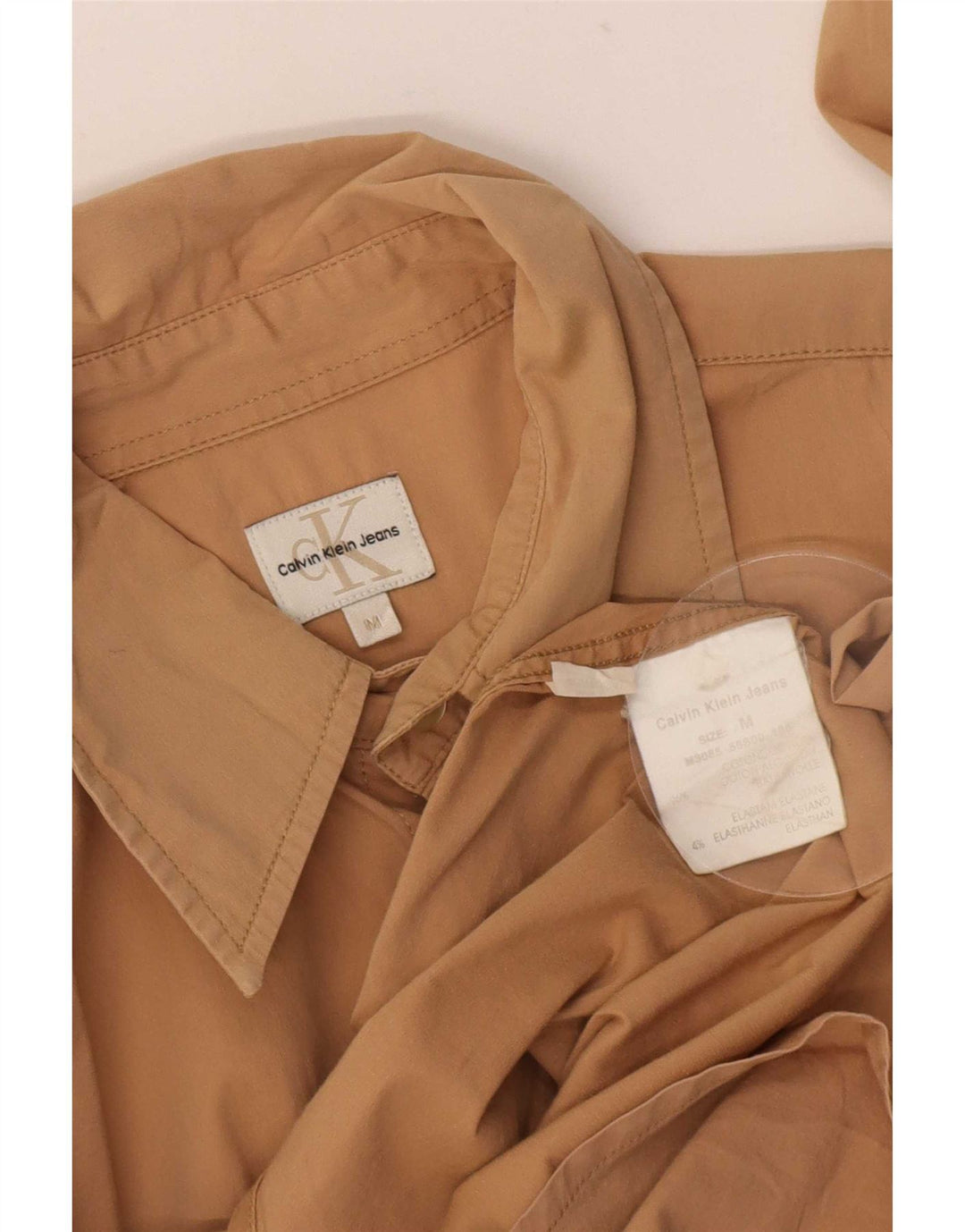 Camicia da uomo Calvin Klein Jeans in cotone beige medio