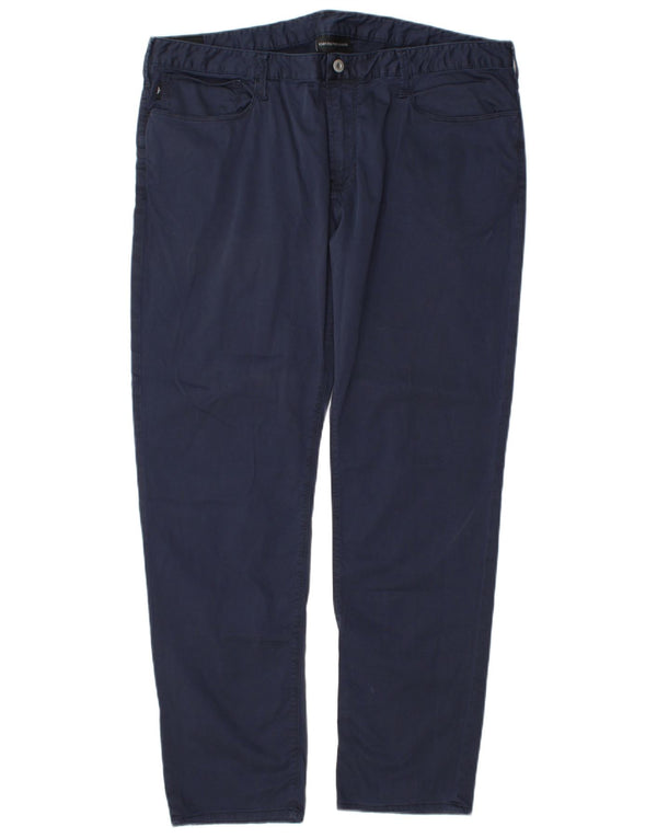 Pantaloni casual dritti da uomo Emporio Armani W40 L32 cotone blu navy