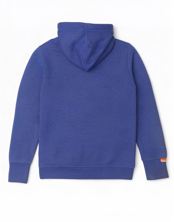 Felpa con cappuccio e zip da donna Superdry UK 12 Cotone screziato blu medio