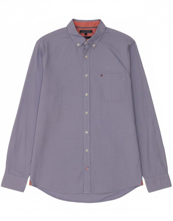 Camicia da uomo Tommy Hilfiger New York Fit grande gessato blu