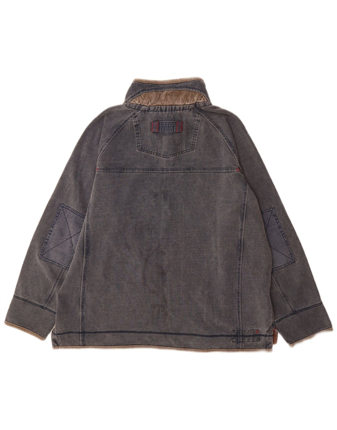 Felpa da uomo con zip e collo Fat Face, maglione XL, cotone grigio
