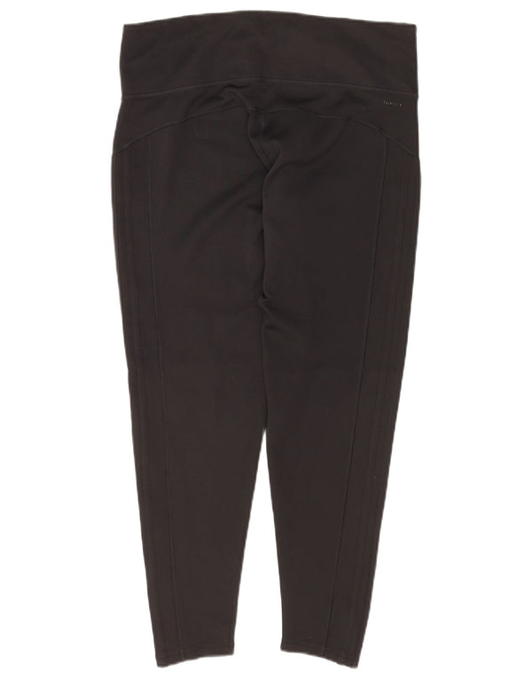 Leggings ADIDAS Climalite Crop da donna UK 16/18 Large Nero Poliestere