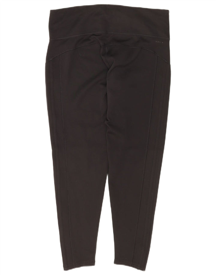 Leggings ADIDAS Climalite Crop da donna UK 16/18 Large Nero Poliestere