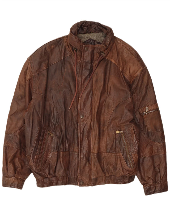 Giacca in pelle da uomo Trapper UK 42 XL Pelle marrone