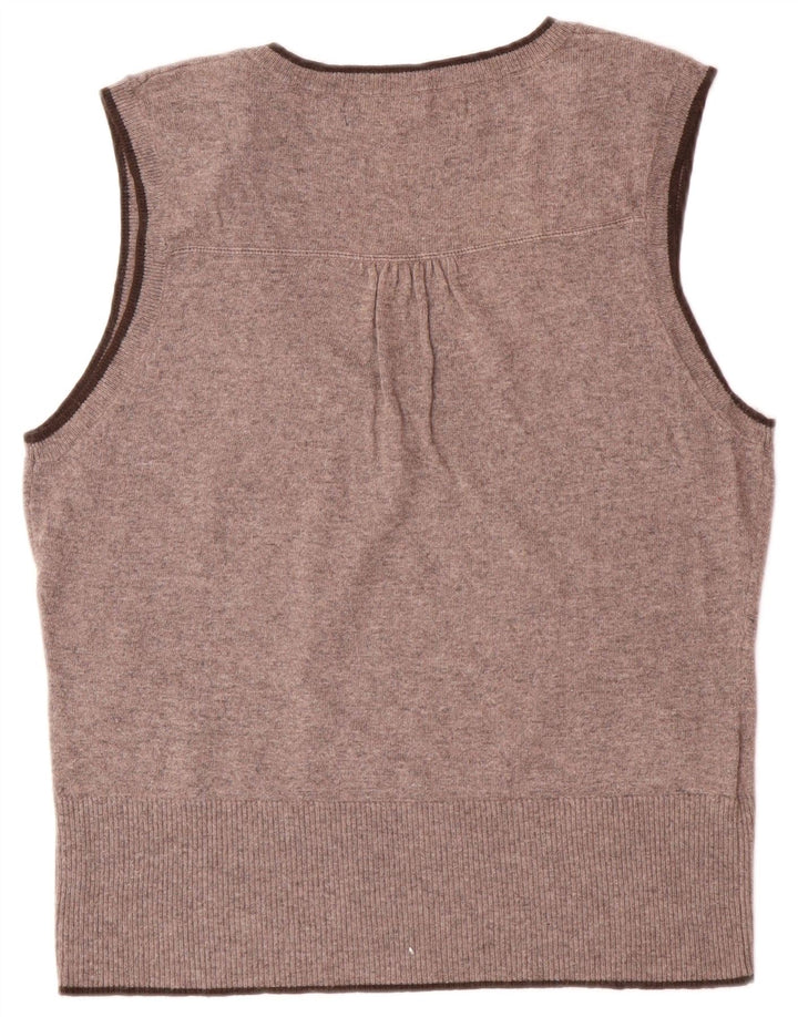 LAURA ASHLEY Canotta da donna Canotta UK 14 Large Marrone Argyle/Diamond Viscosa