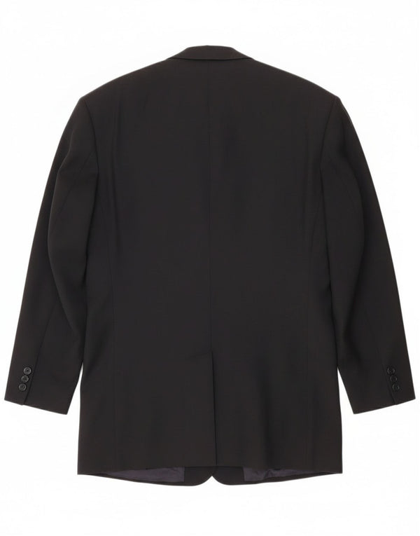 Giacca blazer doppiopetto da uomo Hugo Boss UK 40 grande lana nera