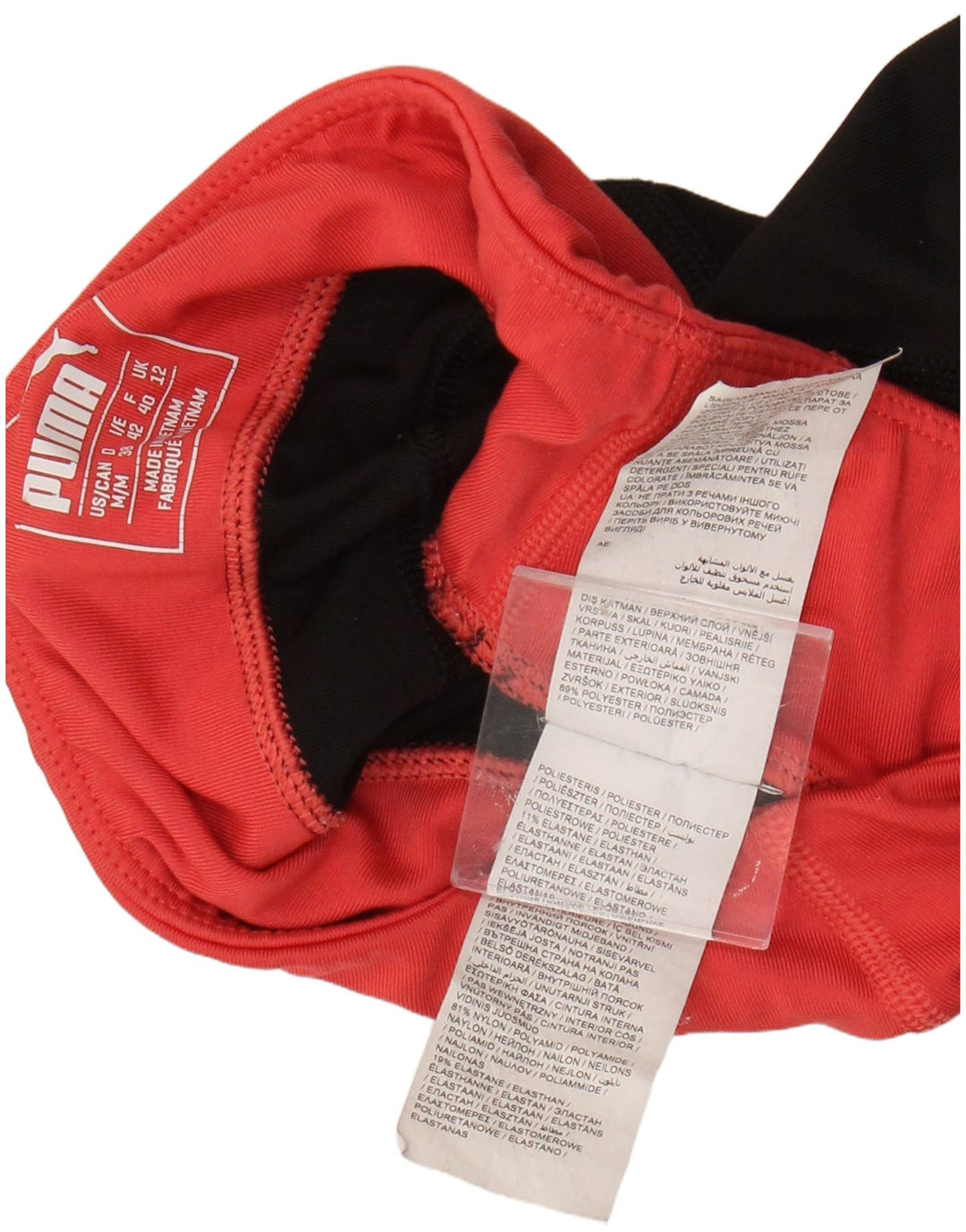 Leggings Capri da donna Puma UK 12 Medium Nero Colourblock Poliestere