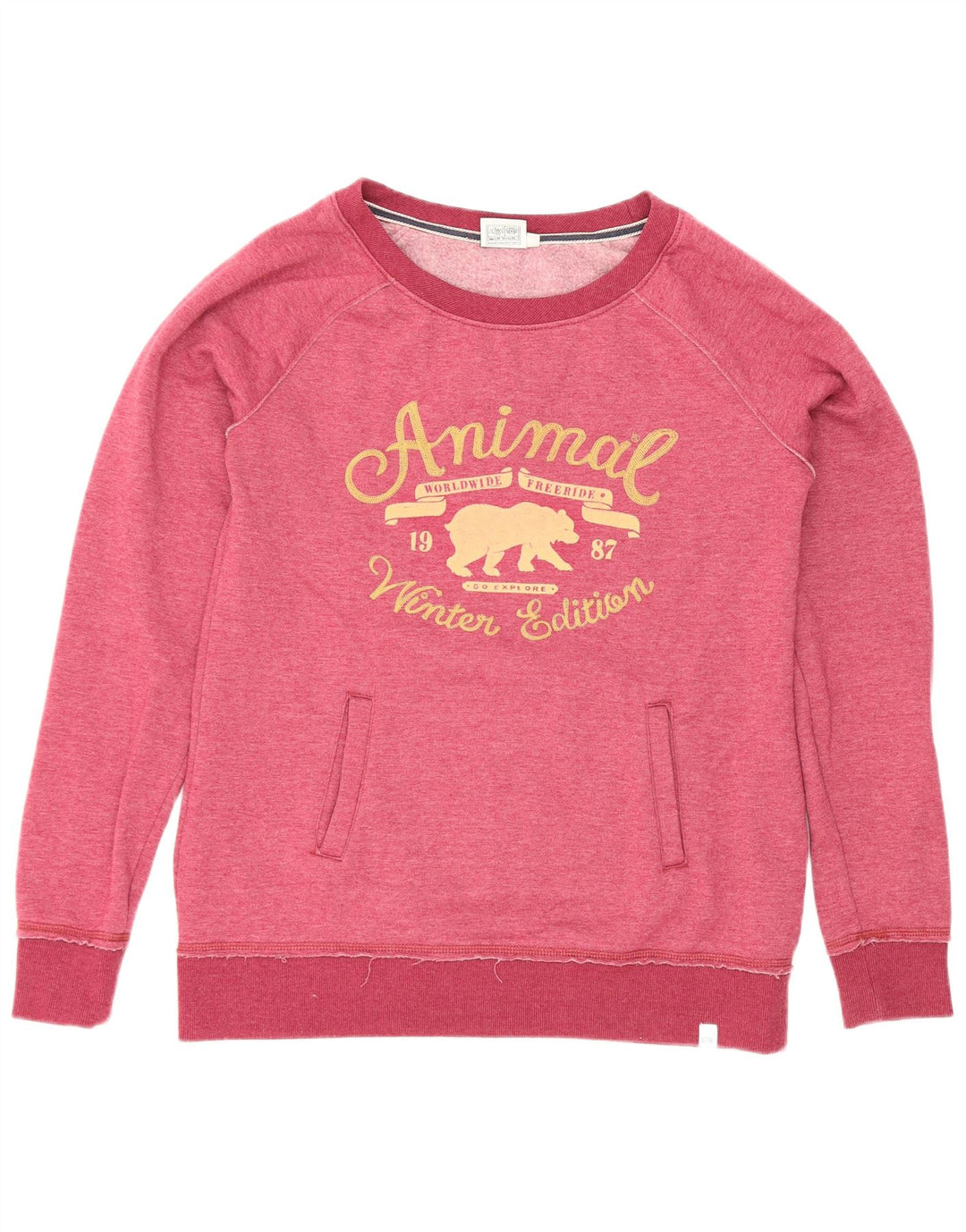 Felpa con grafica da donna Animal UK 12 Poliestere rosa medio