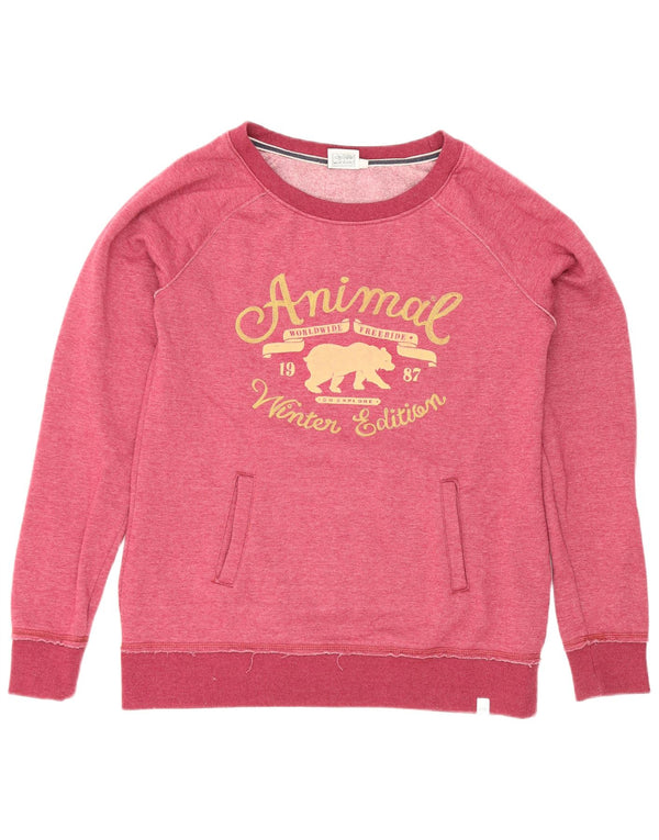Felpa con grafica da donna Animal UK 12 Poliestere rosa medio