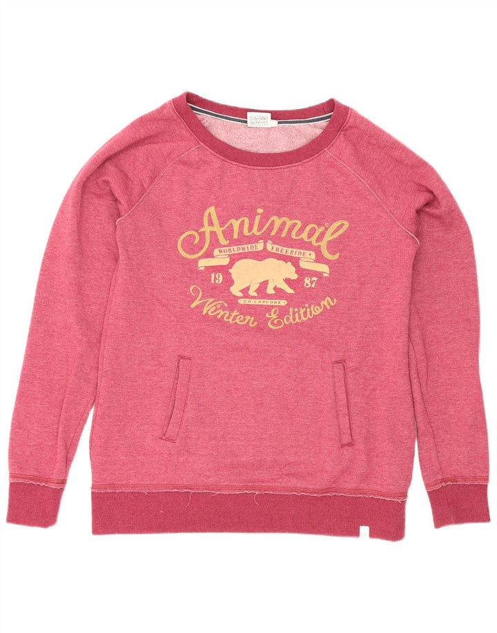 Felpa con grafica da donna Animal UK 12 Poliestere rosa medio