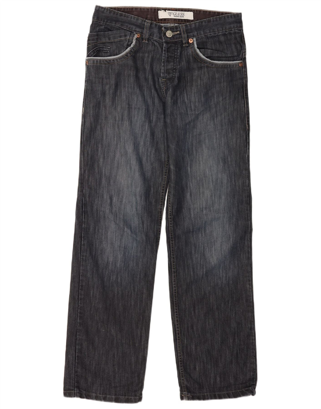 Jeans dritti da uomo Guess W32 L32 in cotone blu navy