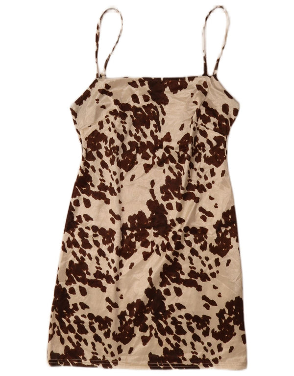 Abito sottoveste da donna Urban Outfitters UK 12 Stampa animalier marrone medio
