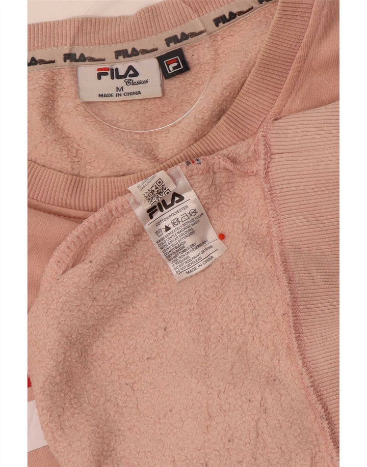 Felpa grafica da uomo Fila Maglione cotone rosa medio