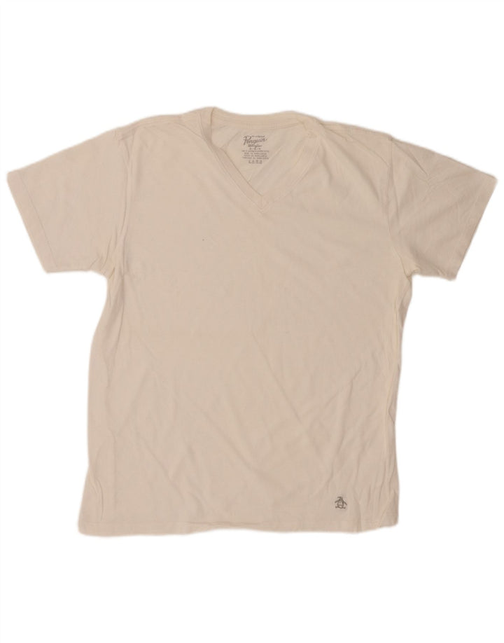 PINGUIN T-shirt da uomo Top in cotone bianco medio