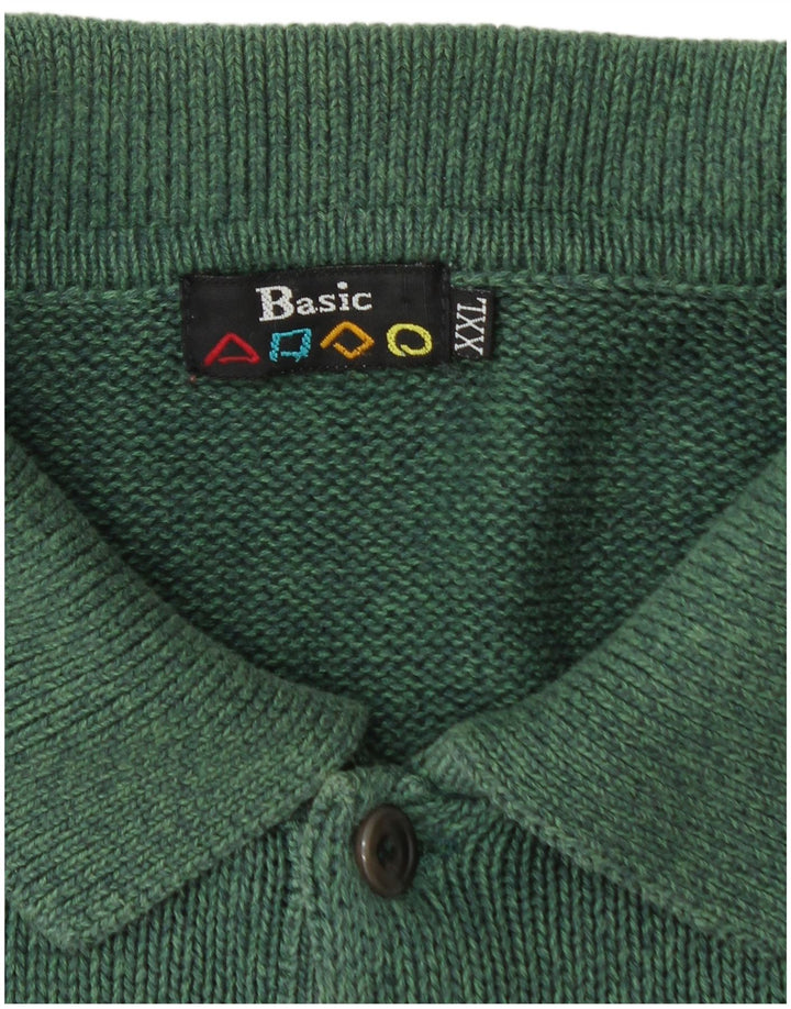 Maglione maglione collo alto da uomo BASIC 2XL cotone verde