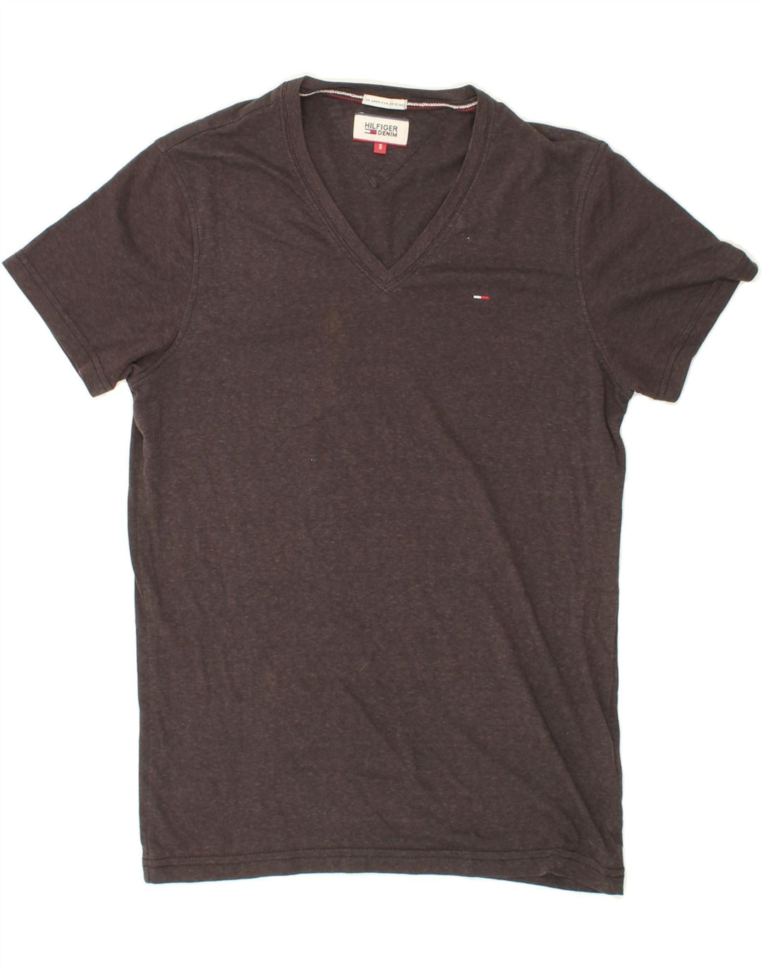 TOMMY HILFIGER Mens T-Shirt Top Small Grey Flecked Cotton Vintage Tommy Hilfiger and Second-Hand Tommy Hilfiger from Messina Hembry 