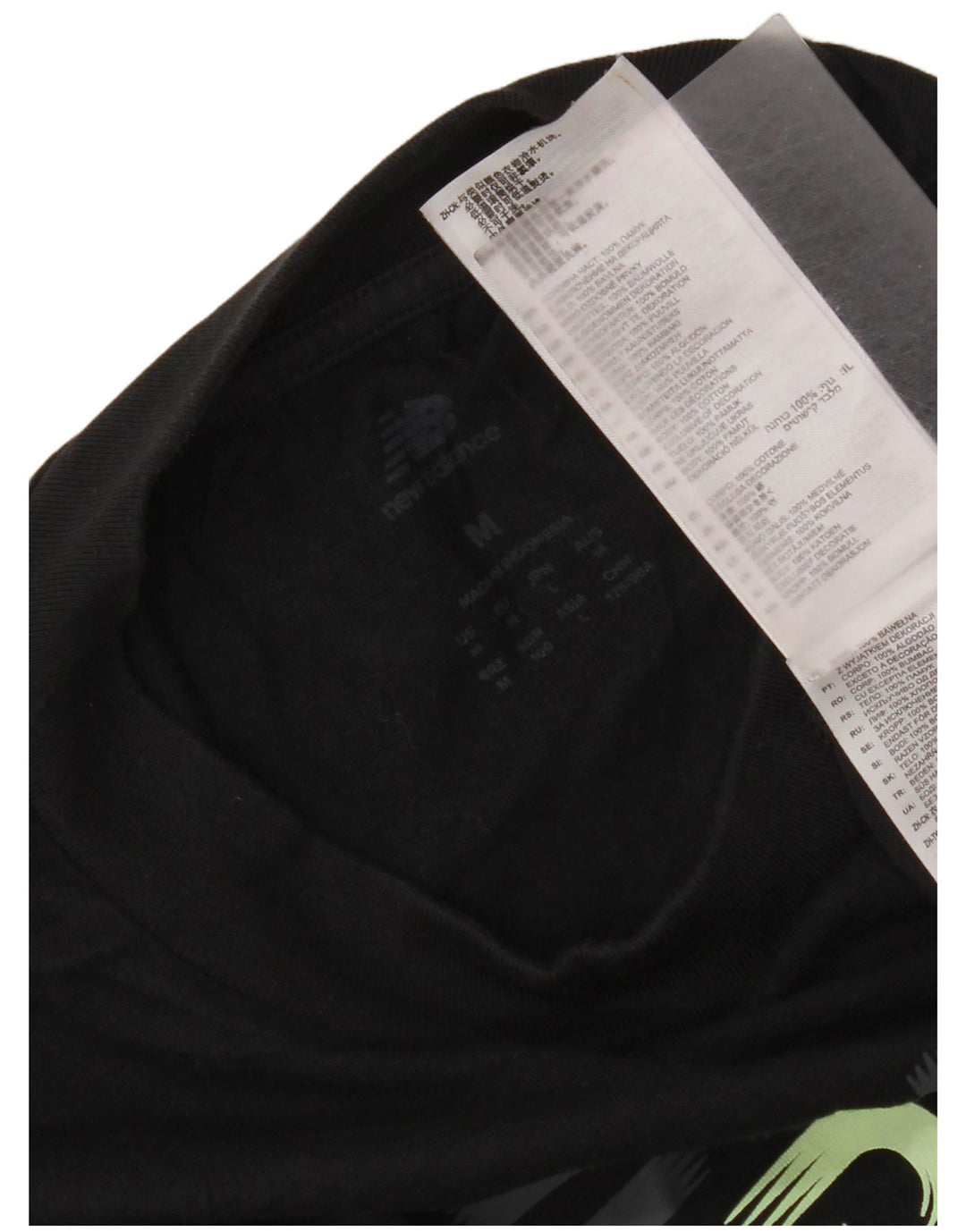 T-shirt grafica da uomo New Balance Top in cotone nero medio