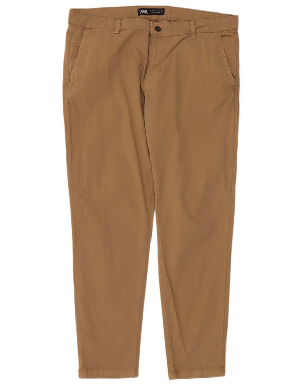 Pantaloni chino slim da uomo Zara EU 48 XL W38 L31 Beige