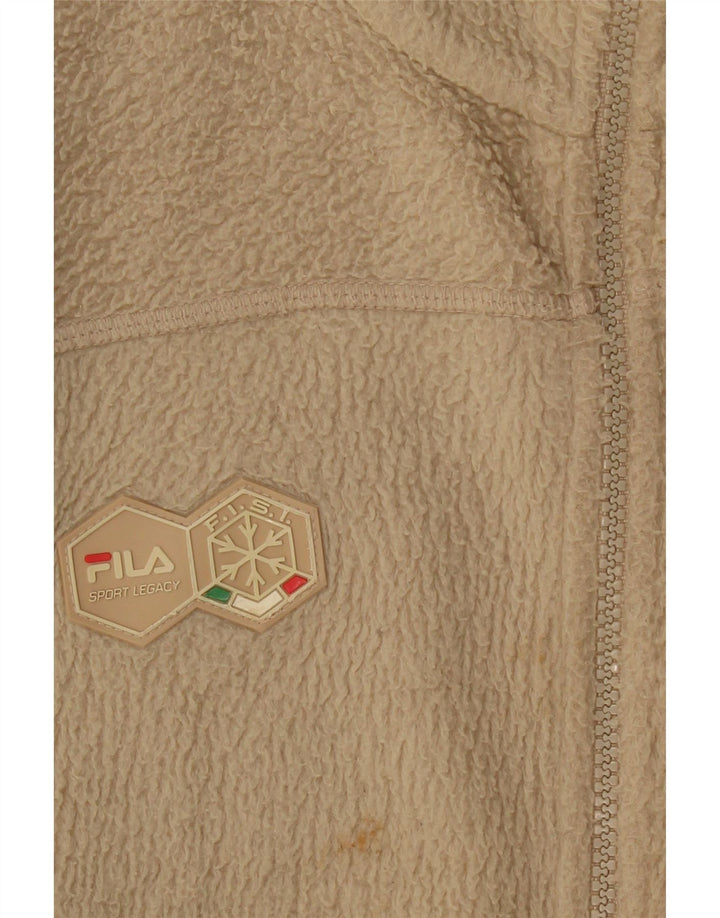 FILA Mens Fleece Jacket UK 44 2XL Beige Colourblock Polyester Vintage Fila and Second-Hand Fila from Messina Hembry 
