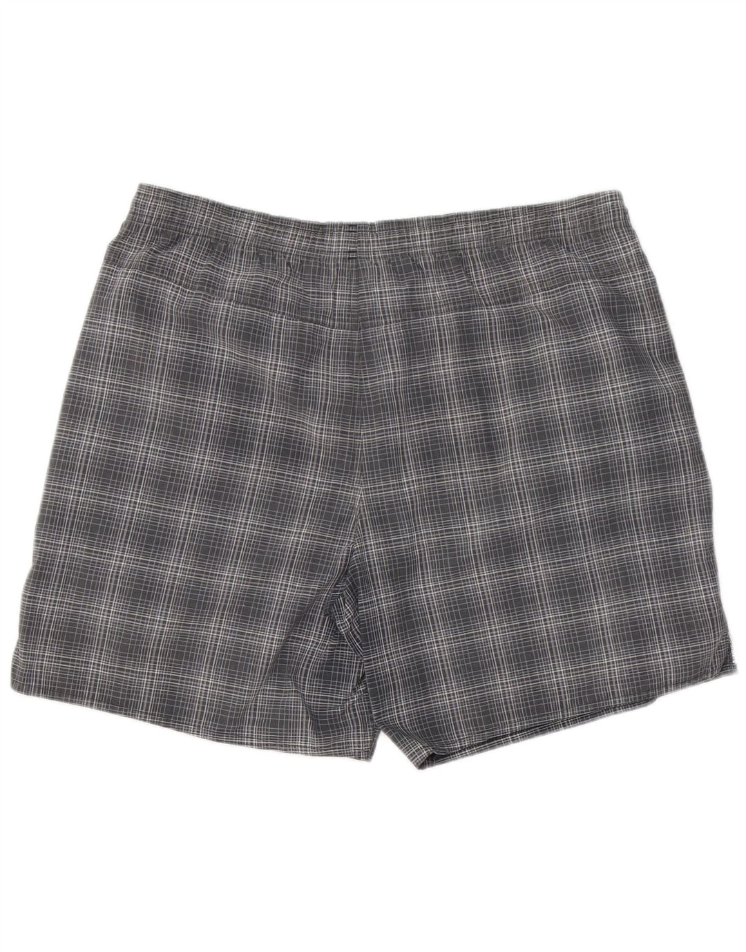 Pantaloncini da bagno da uomo ADIDAS grandi in poliestere a quadri grigi