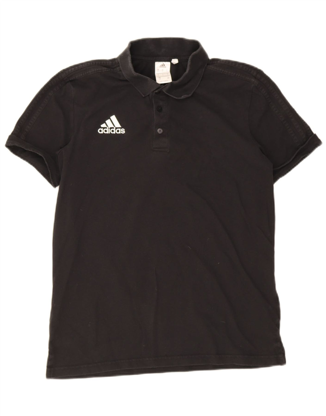 Polo Adidas Climalite da uomo grande in cotone nero