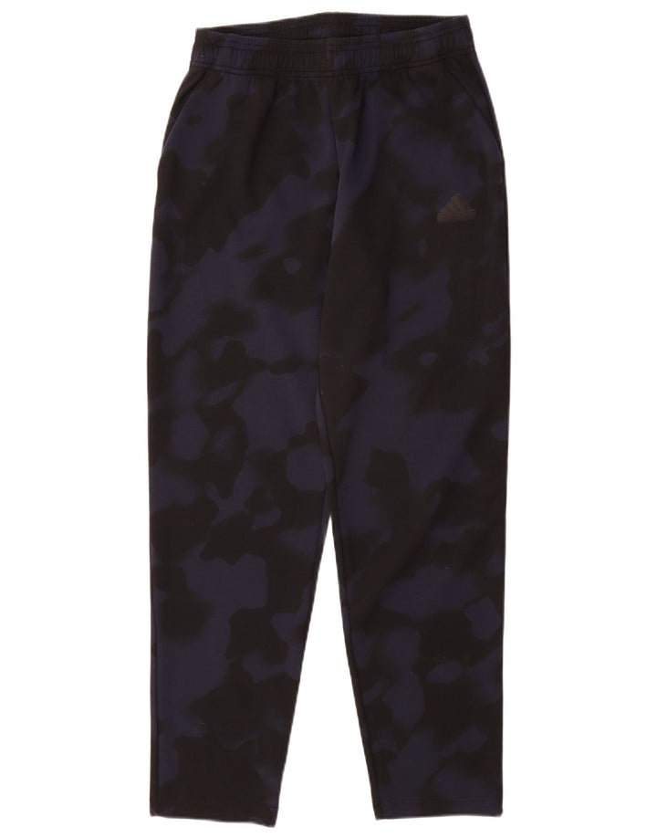 ADIDAS Boys Tracksuit Trousers 15-16 Years  Navy Blue Camouflage Polyester