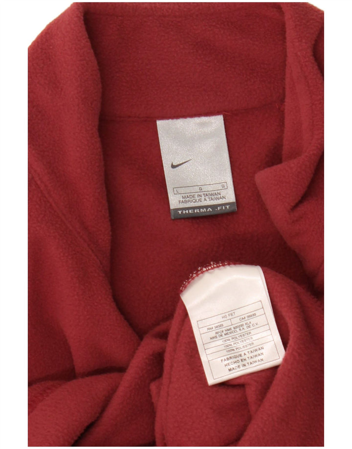 Maglione in pile da uomo NIKE Therma-Fit con collo e zip, grande, in poliestere bordeaux