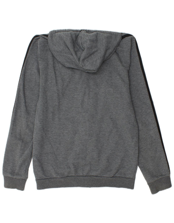 Maglione con cappuccio e zip Adidas da uomo piccolo in cotone grigio