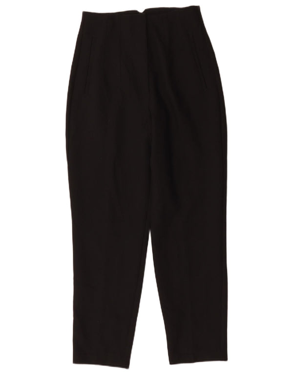 Pantaloni da abito affusolati a vita alta da donna Zara piccoli W26 L27 poliestere nero