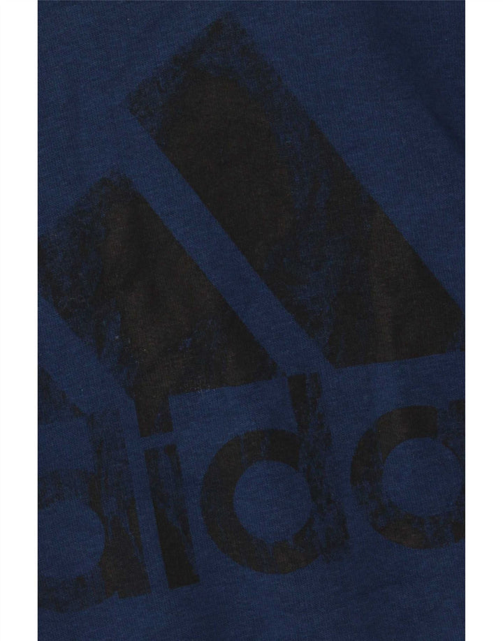 Felpa con cappuccio grafica da uomo Adidas in cotone blu medio