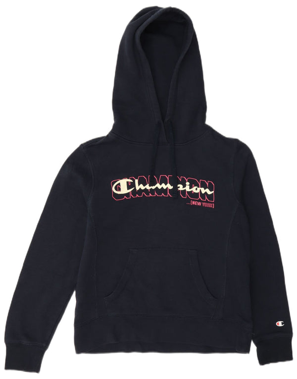 Felpa con cappuccio grafica da donna Champion UK 10 Small Blu Navy