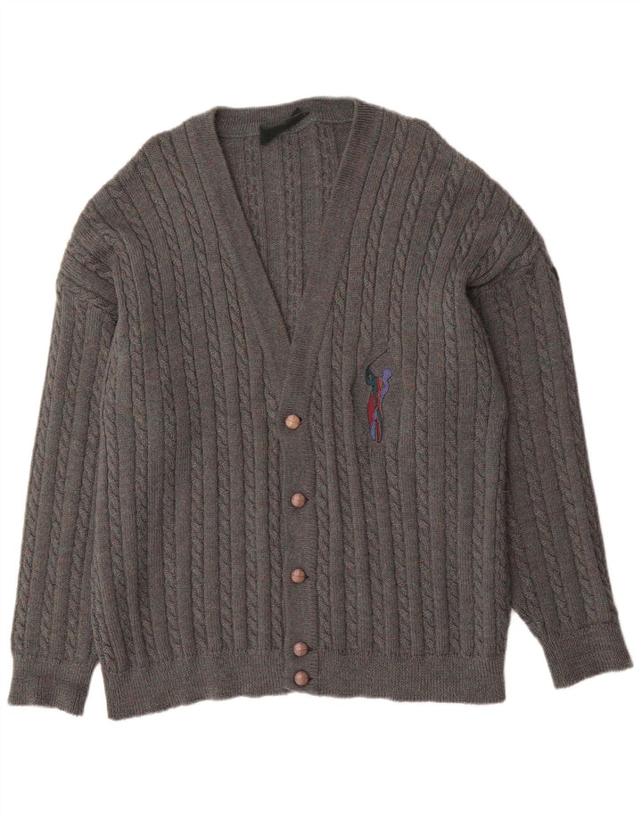 Maglione cardigan da uomo vintage XL grigio