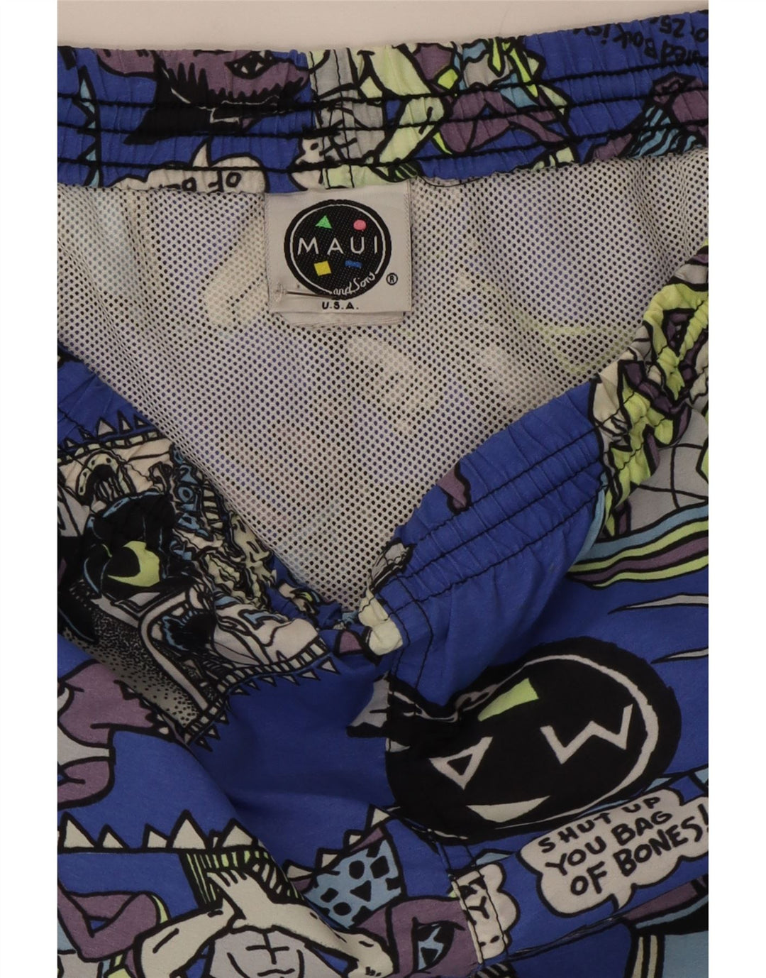 Pantaloncini da bagno grafici da uomo Maui and Sons in nylon blu medio