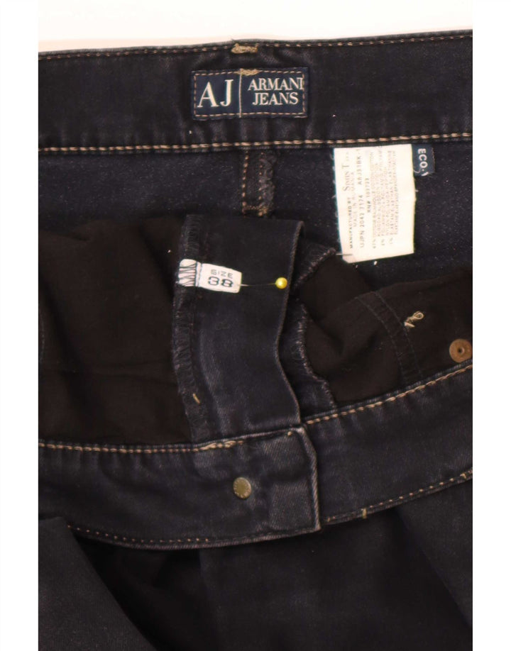 Jeans dritti da uomo Armani W38 L29 cotone blu navy