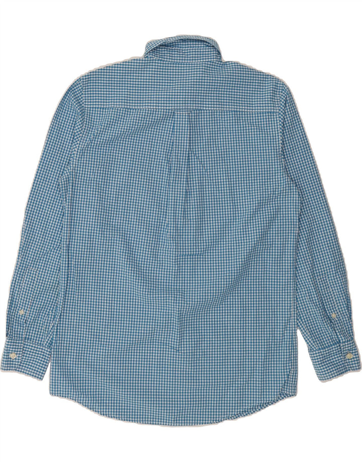 CHAPS Mens Easy Care Shirt Small Blue Gingham Cotton Vintage Chaps and Second-Hand Chaps from Messina Hembry 