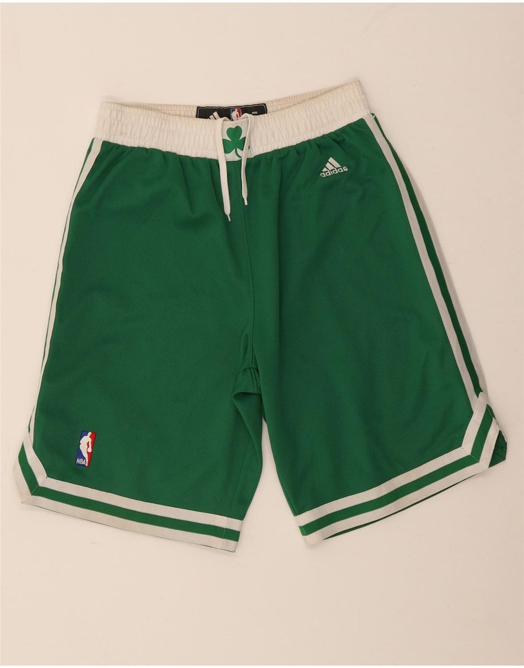 Pantaloncini sportivi Adidas da uomo Boston Celtics piccoli in poliestere color block verde