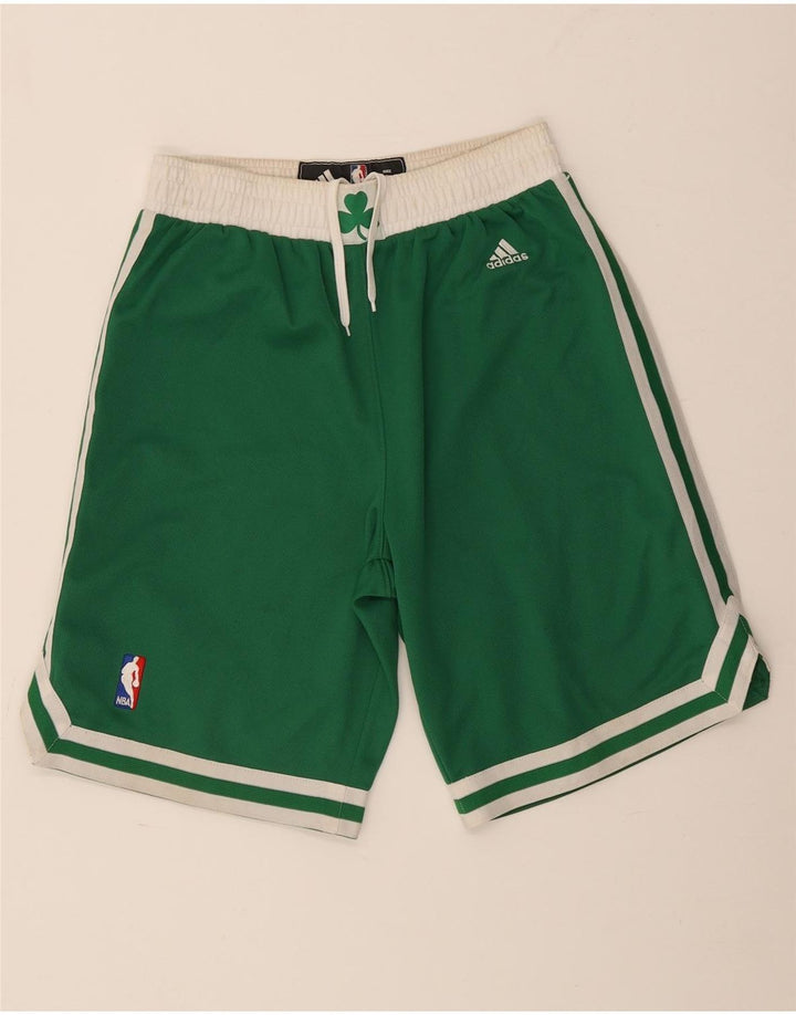 Pantaloncini sportivi Adidas da uomo Boston Celtics piccoli in poliestere color block verde