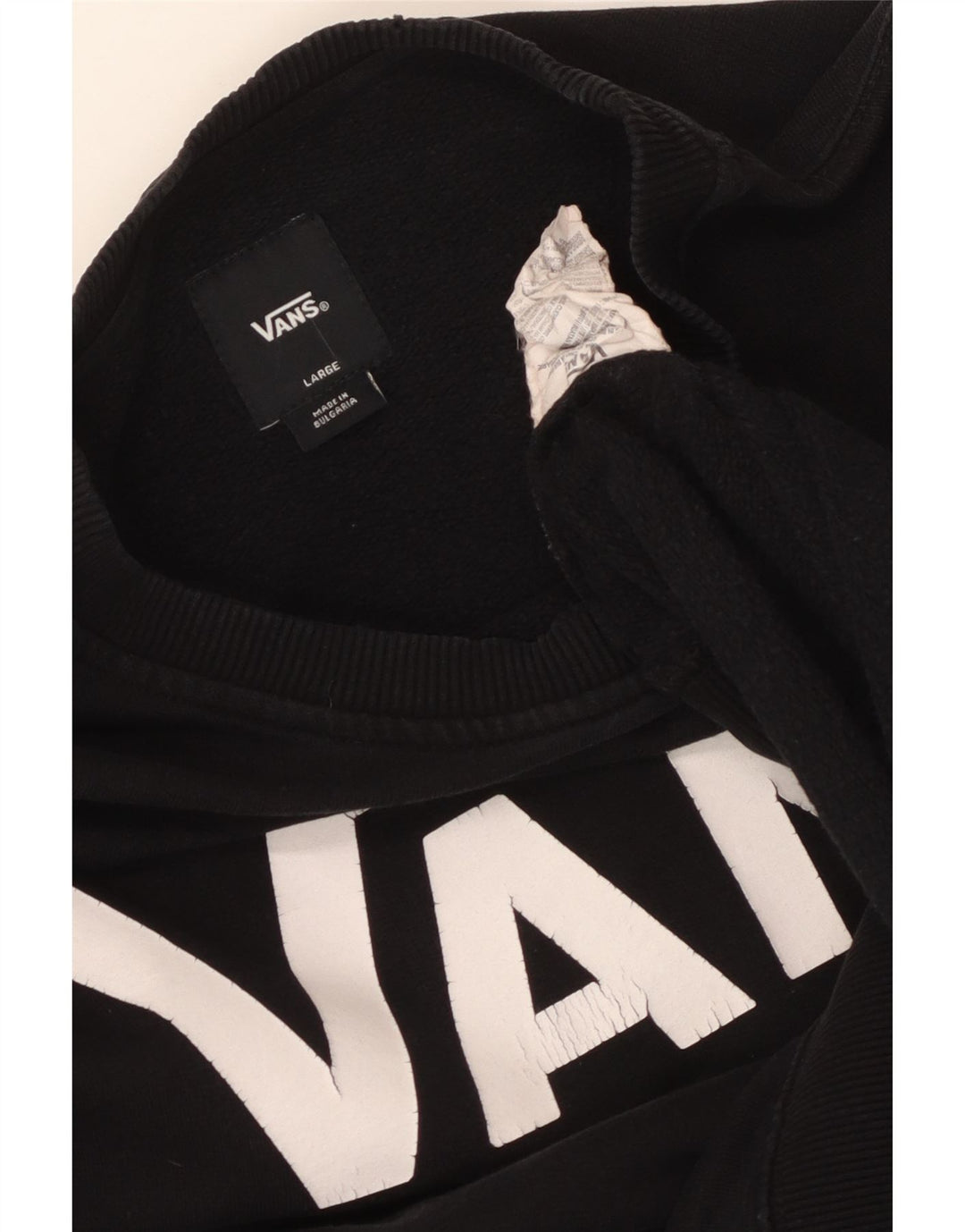 Felpa grafica da uomo Vans, maglione grande, cotone nero