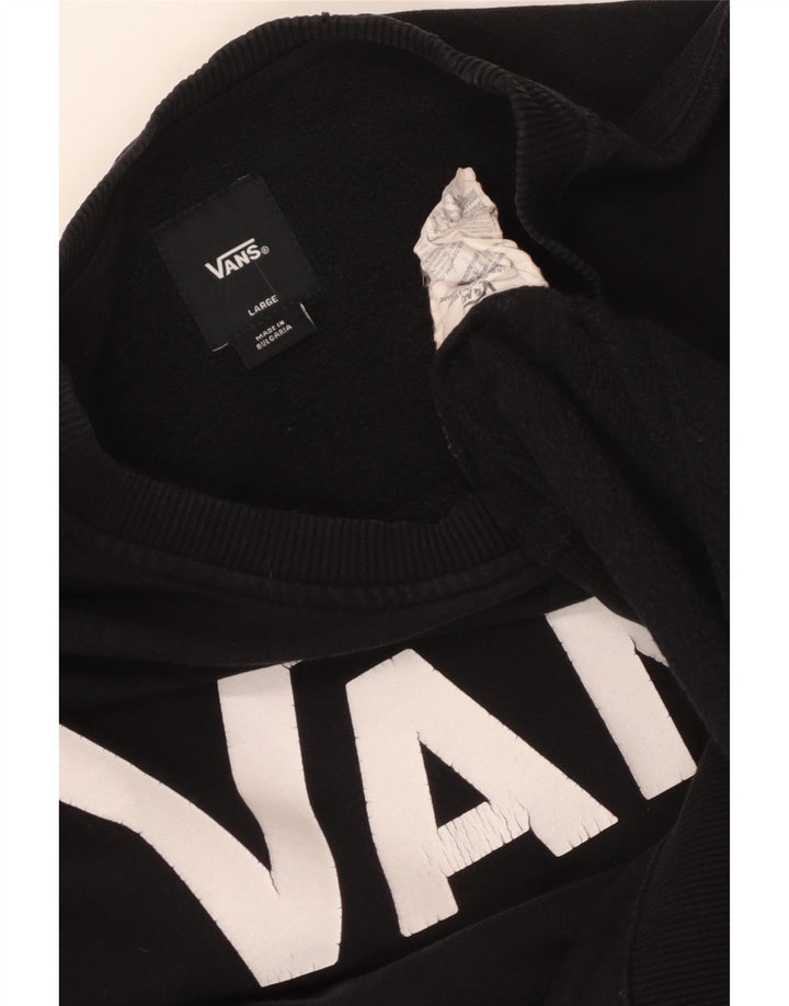 Felpa grafica da uomo Vans, maglione grande, cotone nero