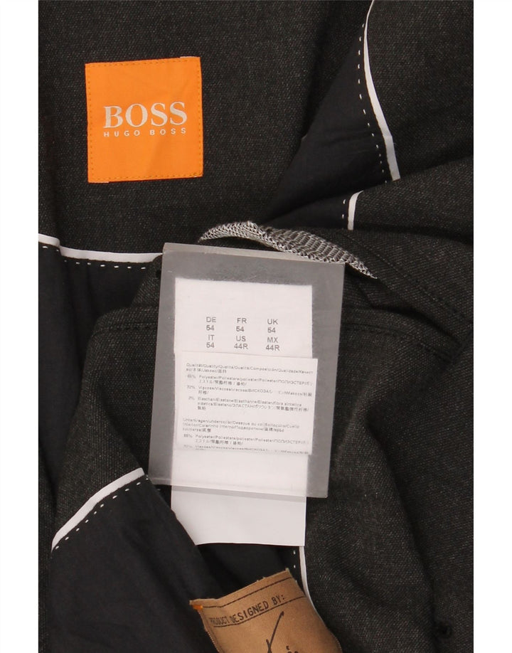 Giacca blazer a 2 bottoni da uomo Hugo Boss EU 54 2XL poliestere grigio
