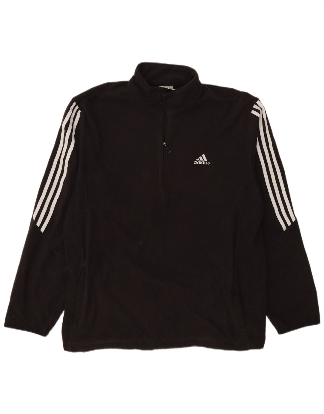 Maglione in pile Adidas da uomo con zip e collo XL in poliestere nero