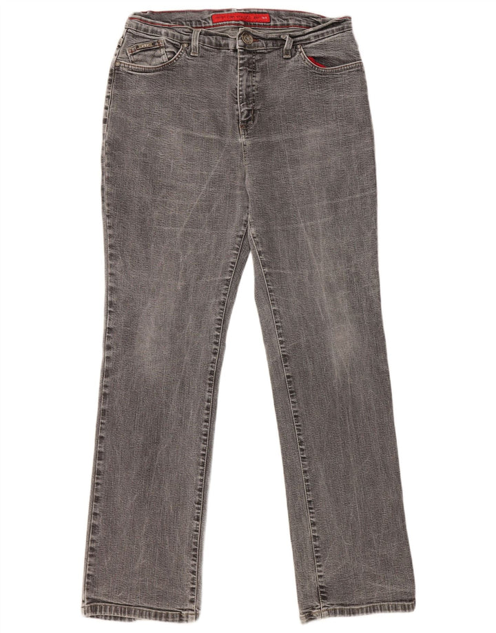 MARKS & SPENCER Jeans dritti elasticizzati da donna UK 16 Large W32 L30 Grigio