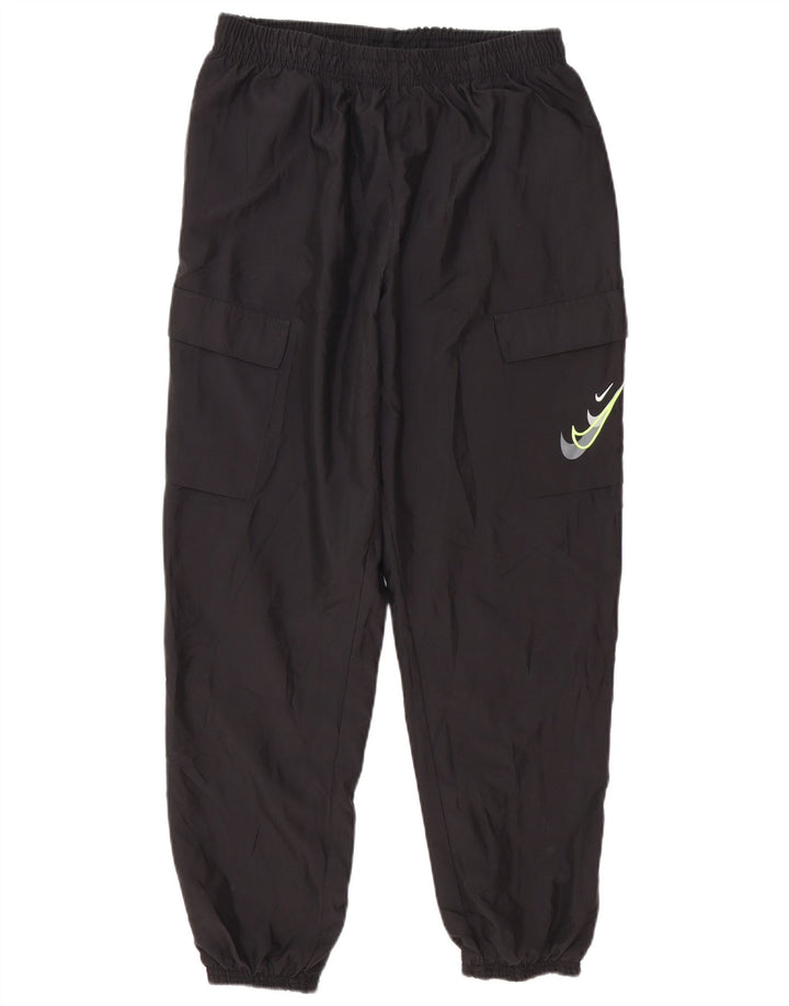 Pantaloni da tuta con grafica Nike da uomo, pantaloni da jogging, grandi, in poliestere nero