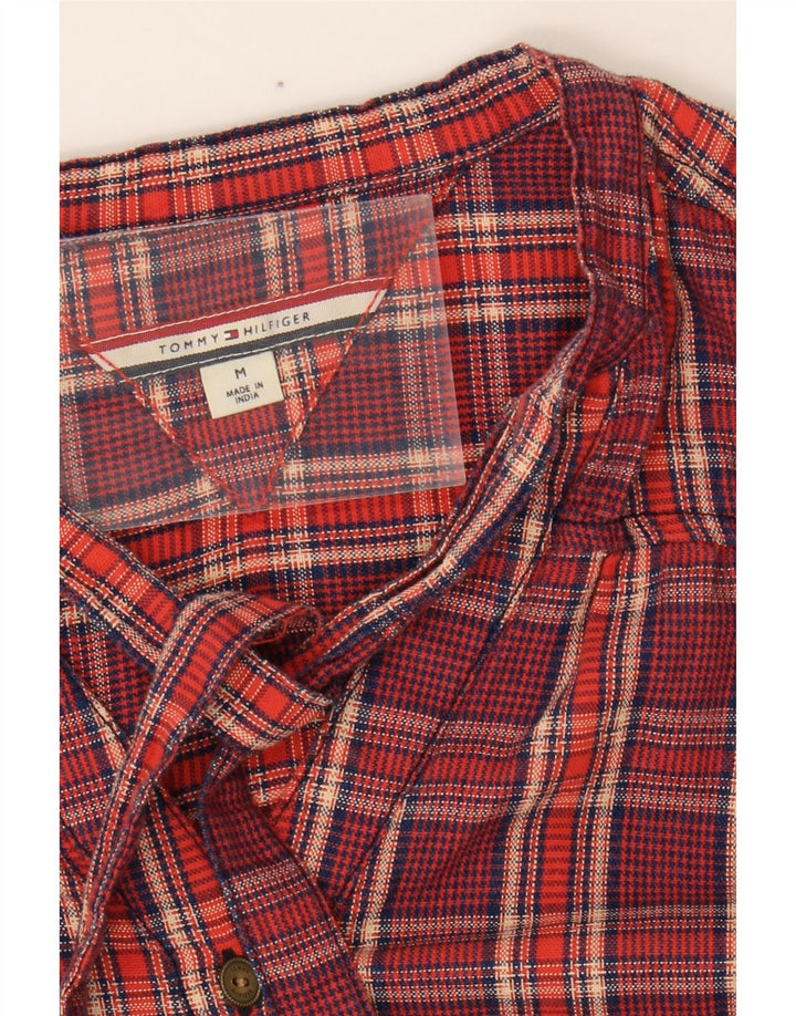 TOMMY HILFIGER Womens Shirt Blouse UK 14 Medium Red Check Vintage Tommy Hilfiger and Second-Hand Tommy Hilfiger from Messina Hembry 