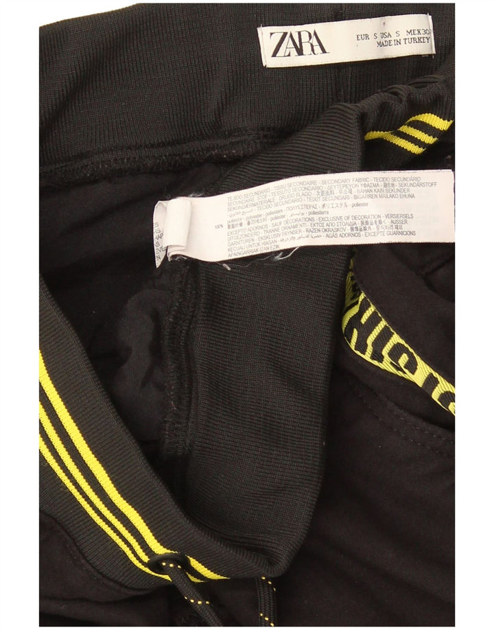 Pantaloni da tuta con grafica Zara da uomo piccoli in poliestere nero