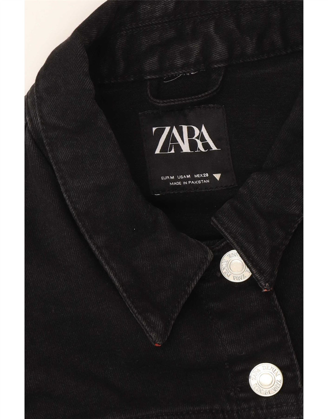 Giacca di jeans oversize corta da donna Zara UK 14 media nera