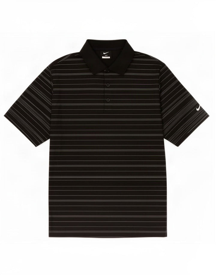 Polo Nike da uomo UK 36/38 piccola poliestere a righe nere