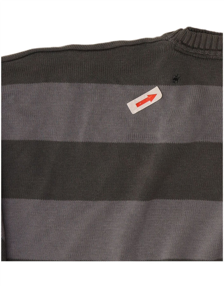 Maglione maglione girocollo autografo da uomo Marks & Spencer 2XL a righe grigie