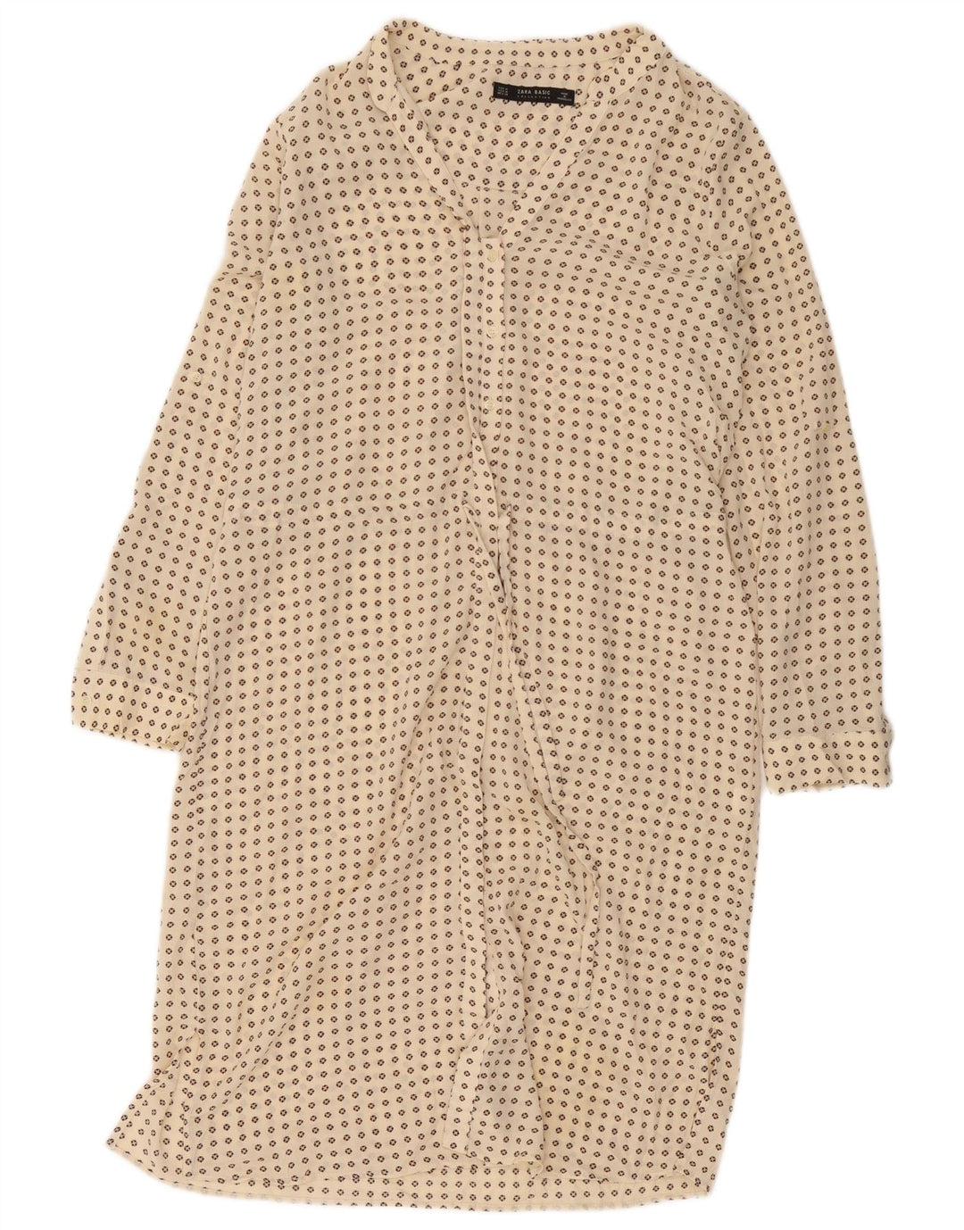 Abito camicia da donna Zara UK 14 Beige medio maculato